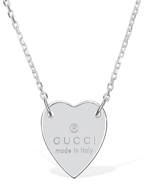 Collana con cuore Gucci trademark in argento 925 .